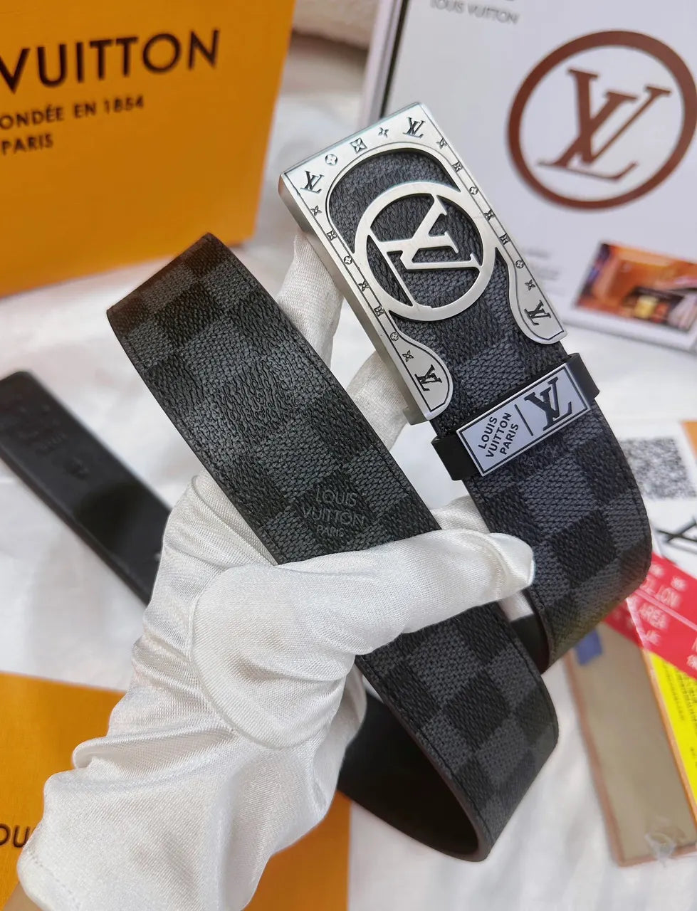 Louis Vuitton Damier Shadow Belt - Hình 2