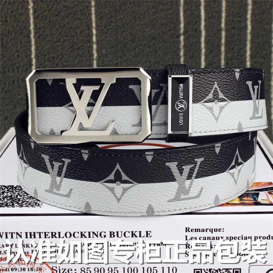Grey Monogram Eclipse Belt
