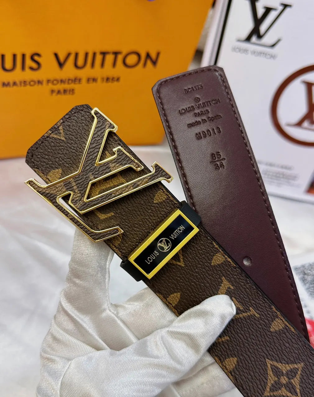 Brown Monogram LV Belt - Hình 6
