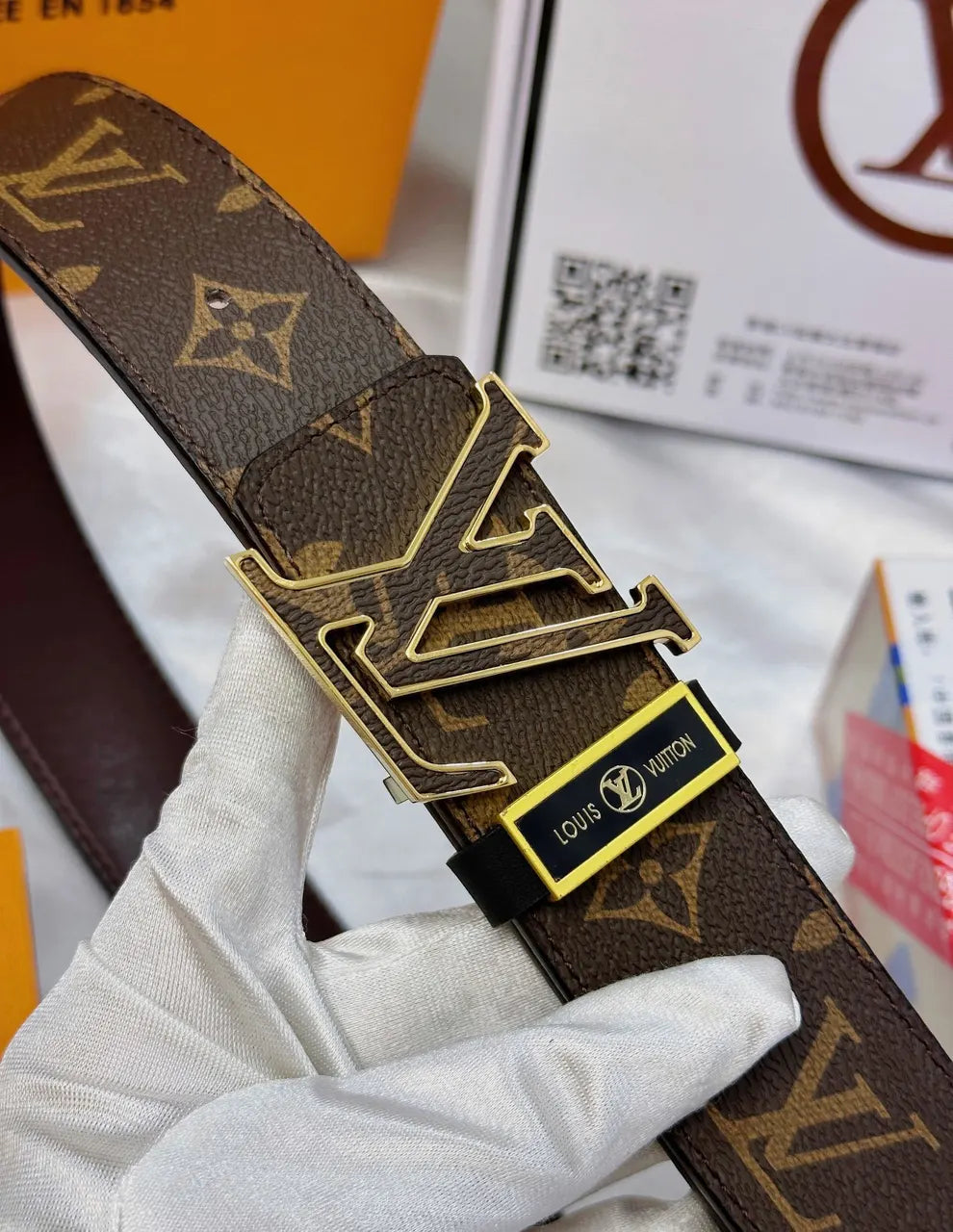 Brown Monogram LV Belt - Hình 7