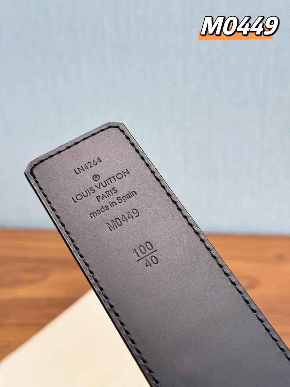 Matte Black LV Buckle Belt - Hình 6