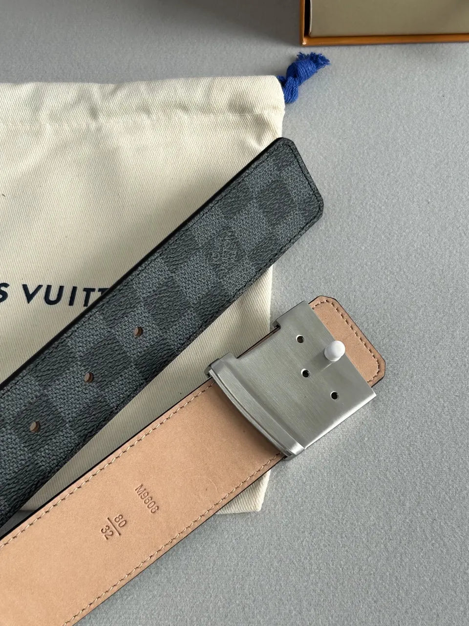 Damier Infini Silver Flower Belt - Hình 2