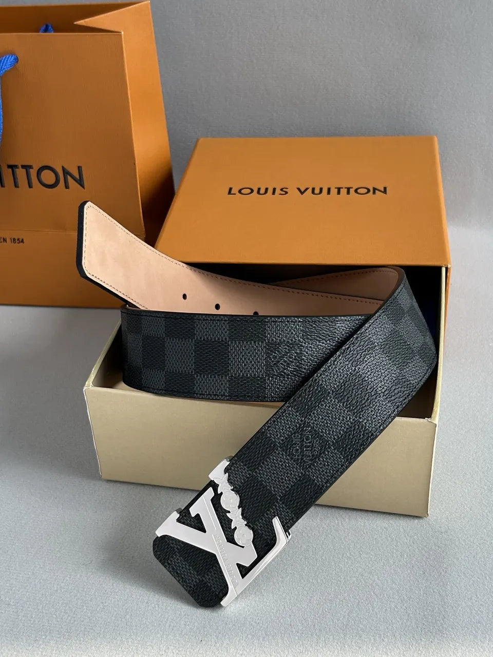 Damier Infini Silver Flower Belt - Hình 5