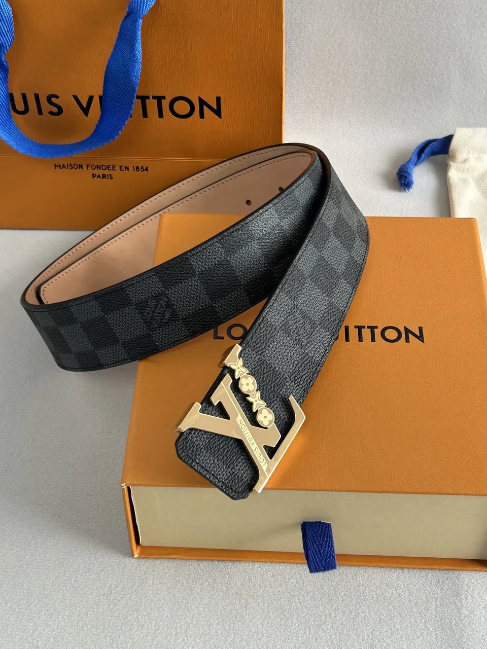 Louis Vuitton Damier Graphite Belt 0134 - Hình 4