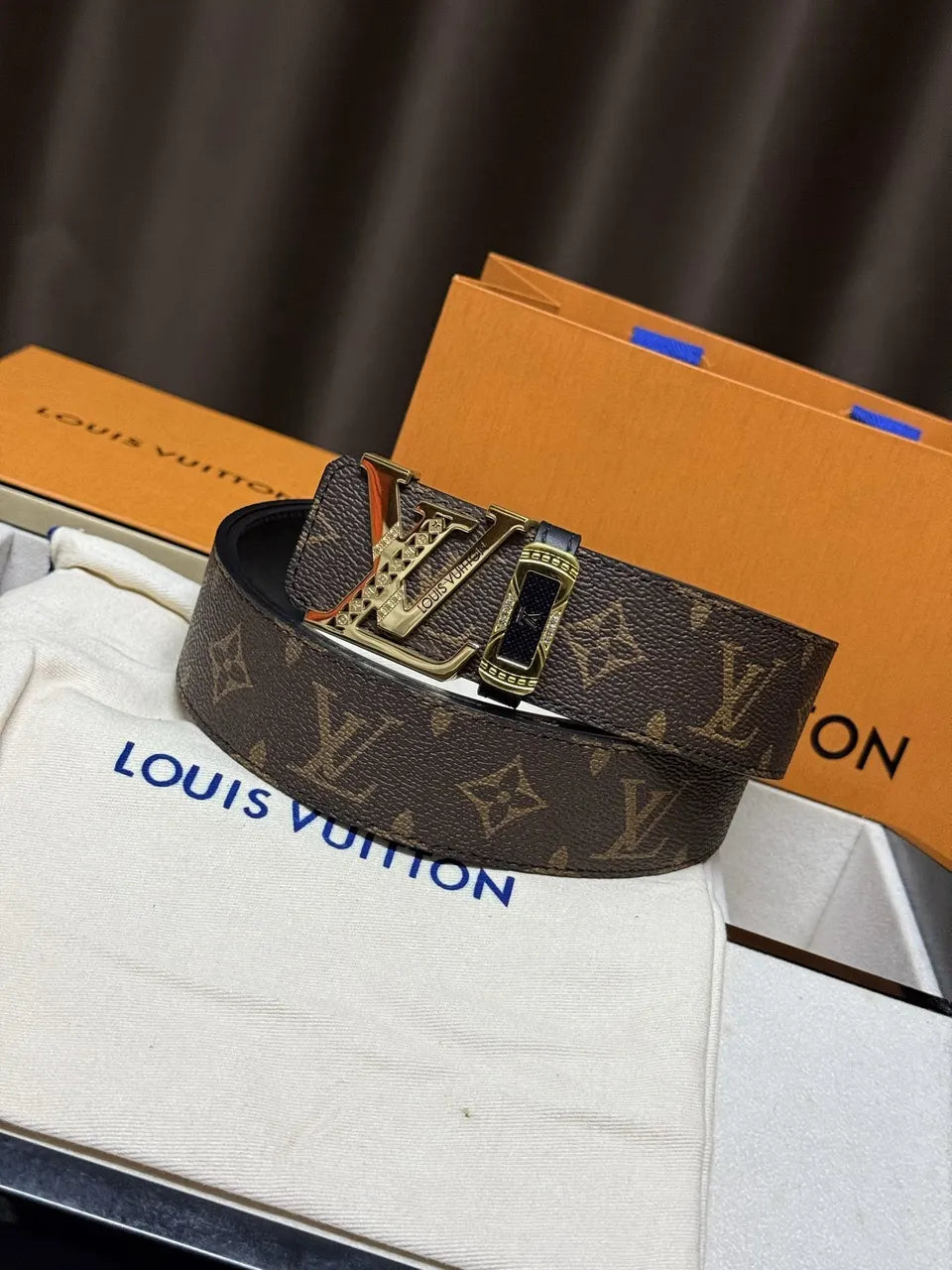 Louis Vuitton Gold Crystal Belt