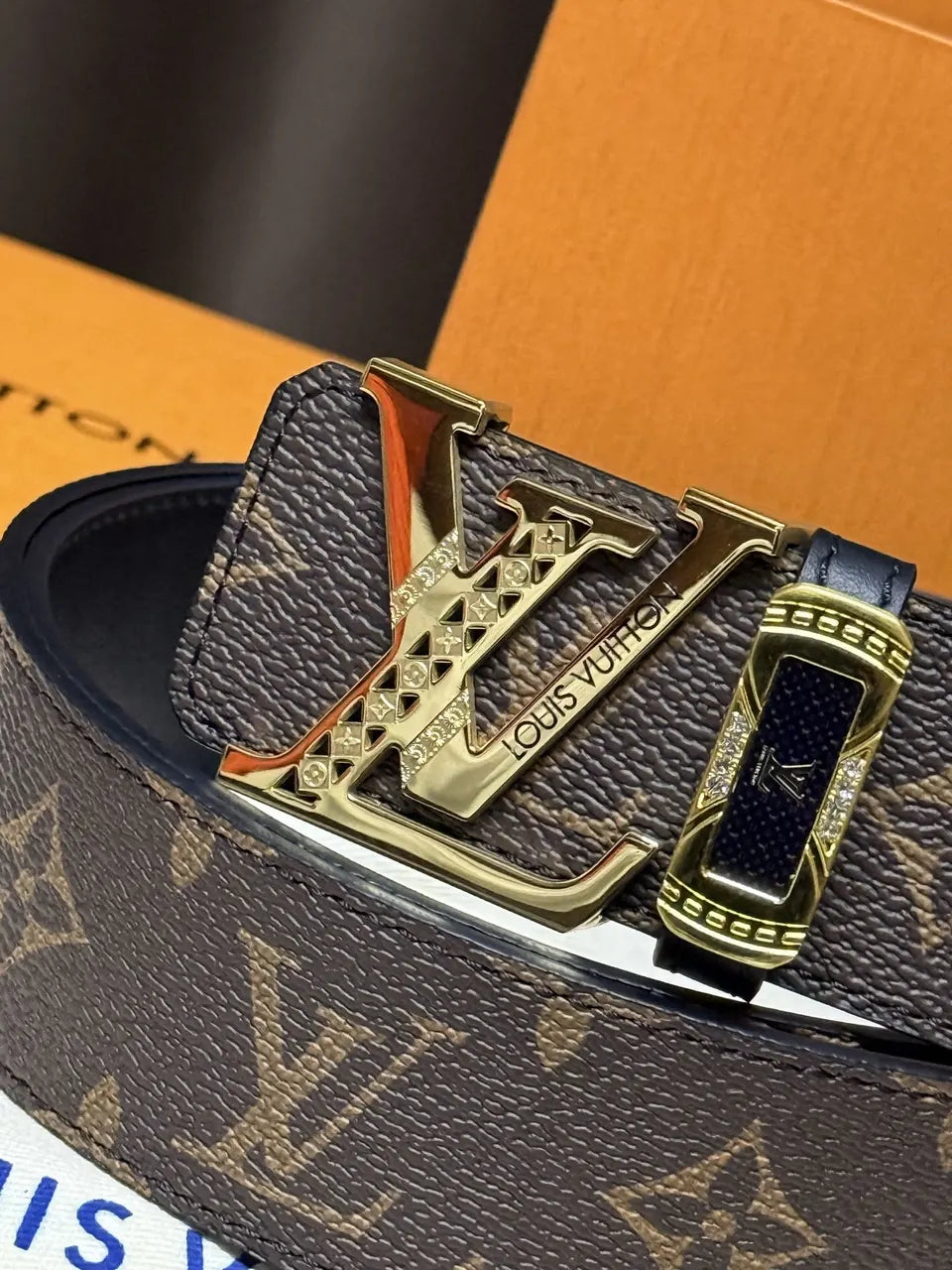 Louis Vuitton Gold Crystal Belt - Hình 2