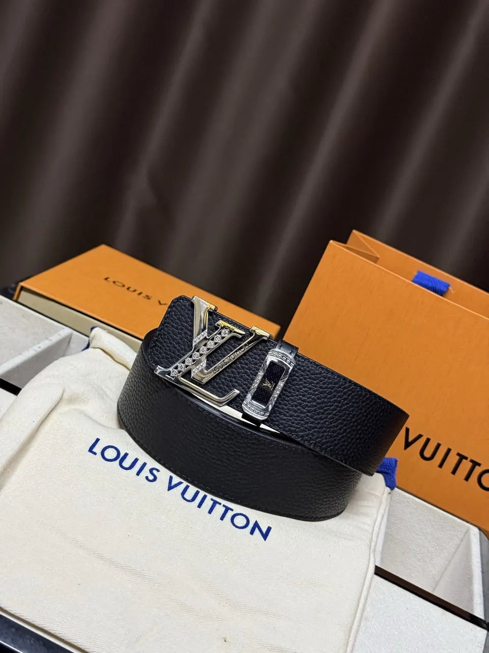 Crystal LV Buckle Belt