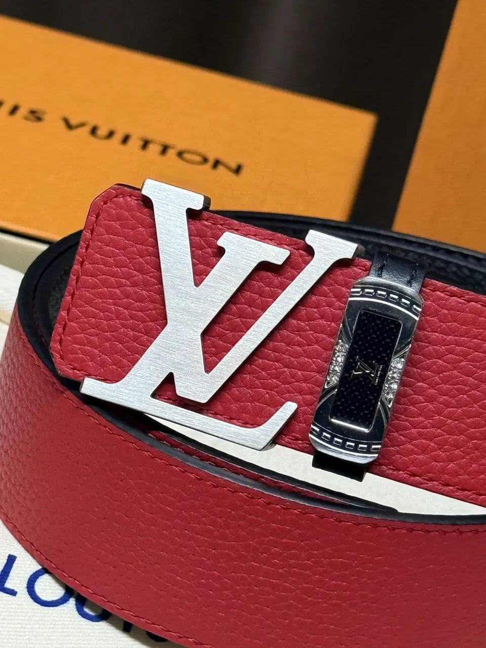Louis Vuitton Red Leather Belt - Hình 2