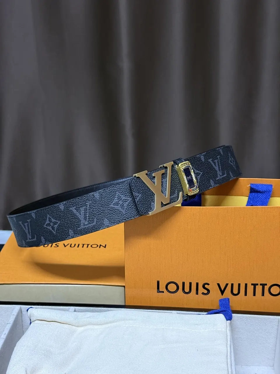 shadow Louis Vuitton Black Monogram Belt - Hình 7