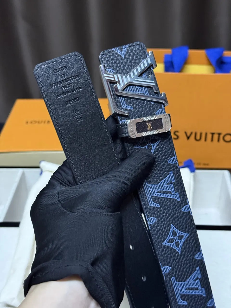 Black Monogram Galaxy Belt - Hình 4