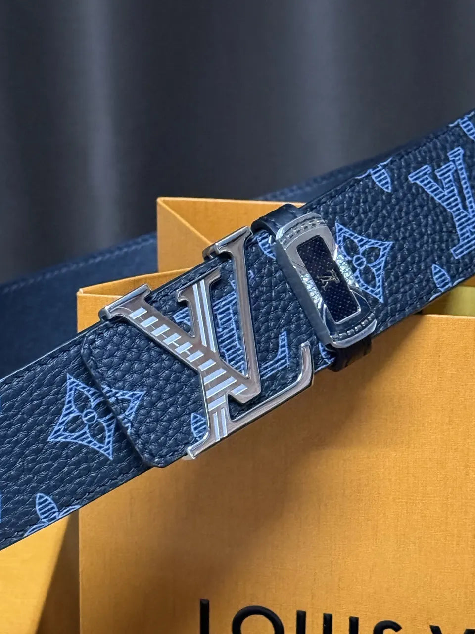 Black Monogram Galaxy Belt - Hình 7