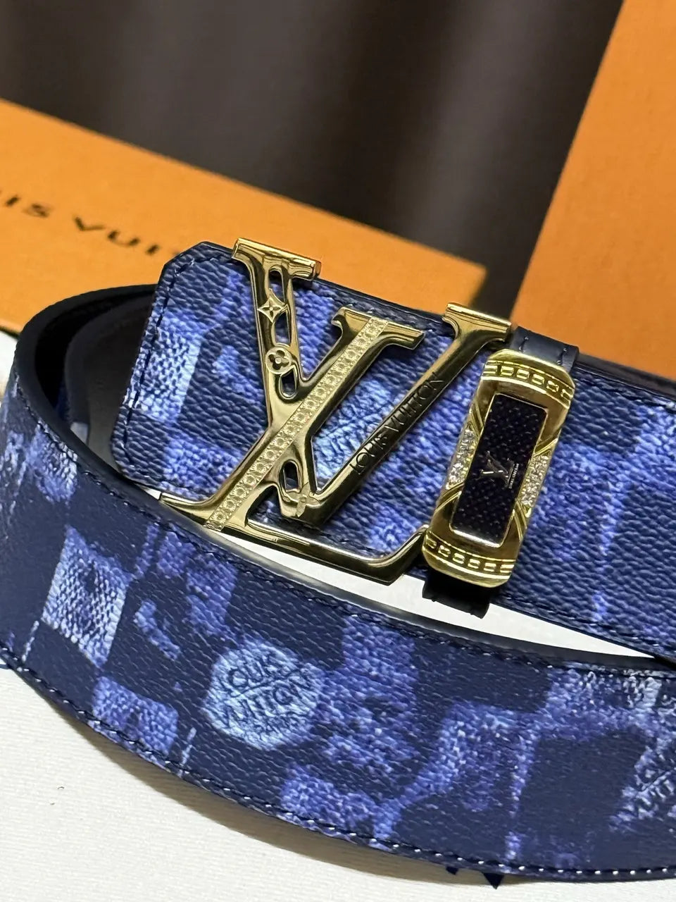 Indigo Patchwork Louis Vuitton Belt - Hình 2