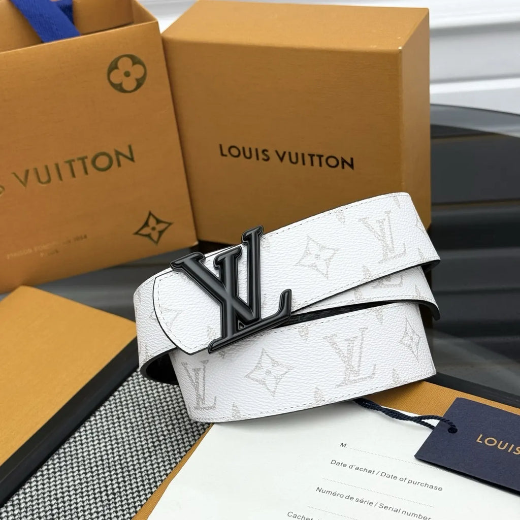 Louis Vuitton White Monogram Shadow Belt