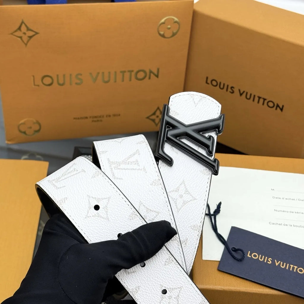 Louis Vuitton White Monogram Shadow Belt - Hình 4