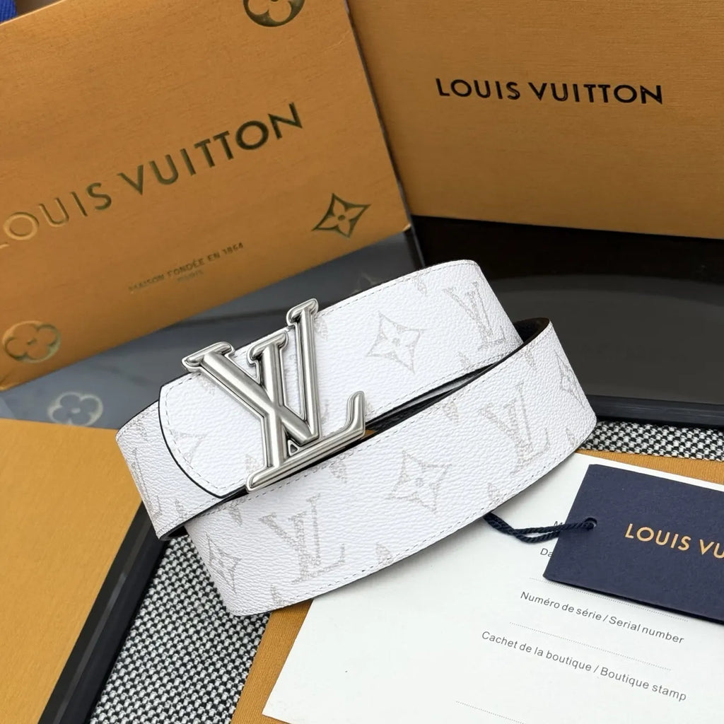 White Monogram Shadow Belt