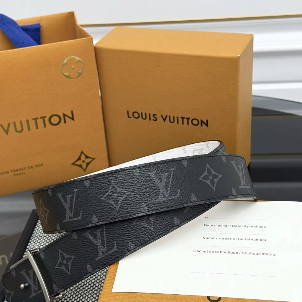 White Monogram Shadow Belt - Hình 3