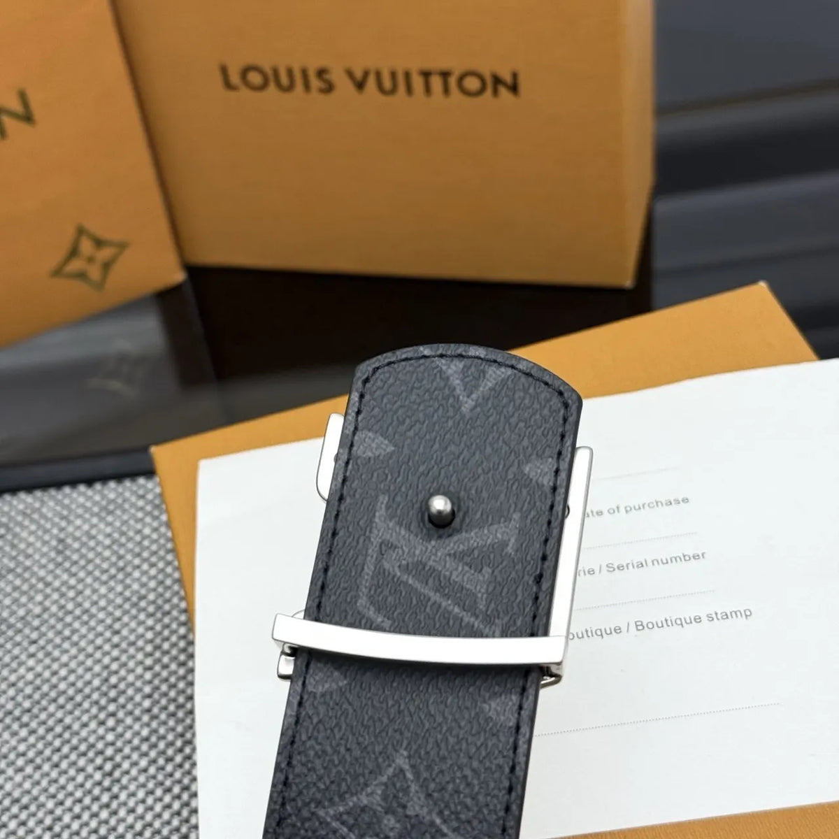 White Monogram Shadow Belt - Hình 9