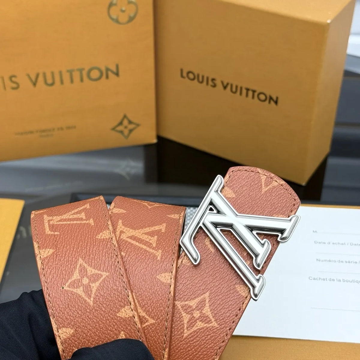 Louis Vuitton Tan Monogram Belt - Hình 6