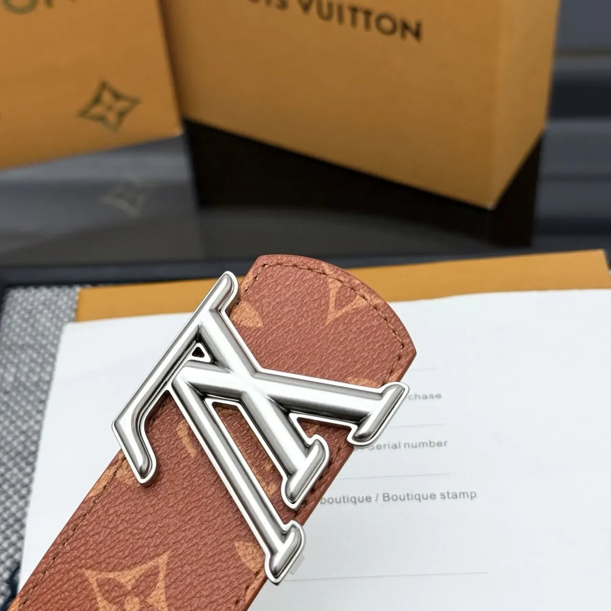 Louis Vuitton Tan Monogram Belt - Hình 7