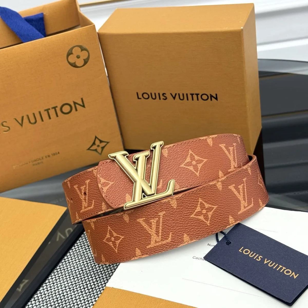 Louis Vuitton Brown Monogram Canvas Belt