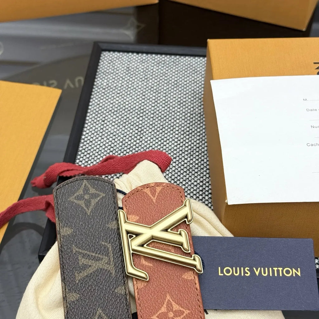 Louis Vuitton Brown Monogram Canvas Belt - Hình 6