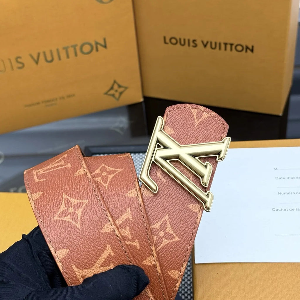 Louis Vuitton Brown Monogram Canvas Belt - Hình 7