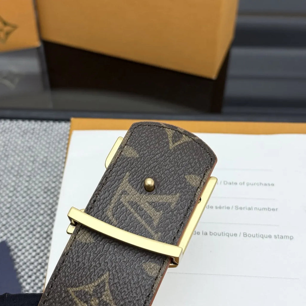 Louis Vuitton Brown Monogram Canvas Belt - Hình 9