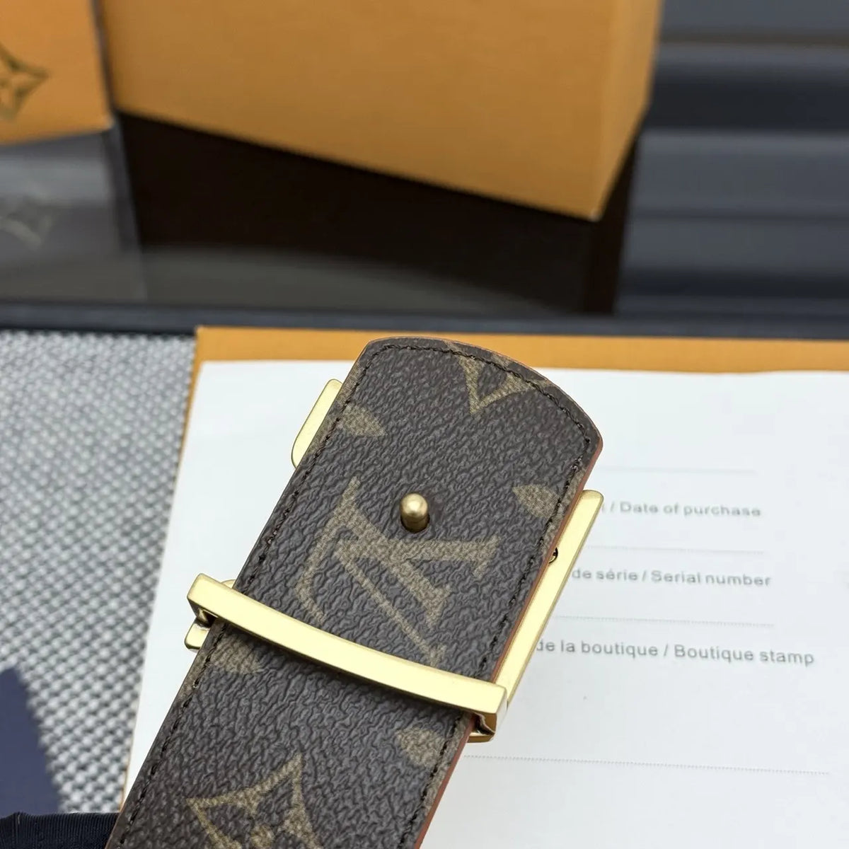 Louis Vuitton Brown Monogram Canvas Belt - Hình 9