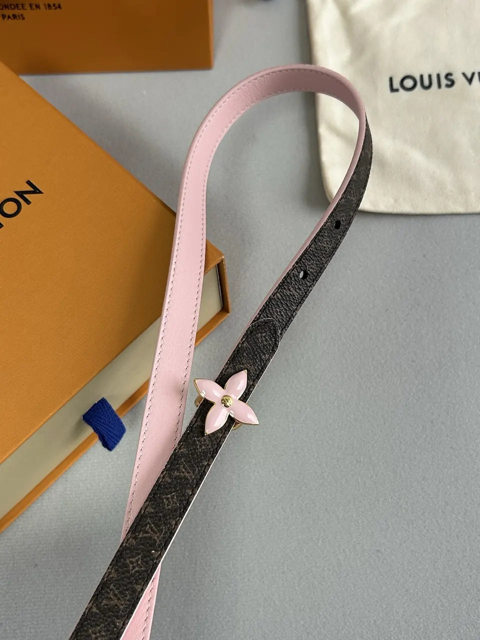 Louis Vuitton Flower Pink Belt - Hình 4