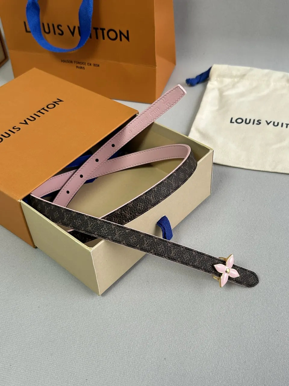 Louis Vuitton Flower Pink Belt - Hình 5