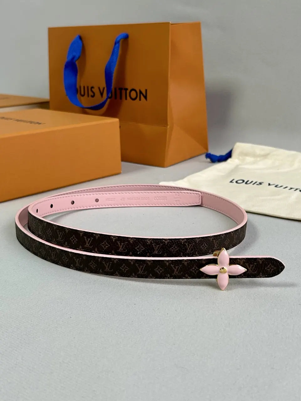 Louis Vuitton Flower Pink Belt - Hình 6