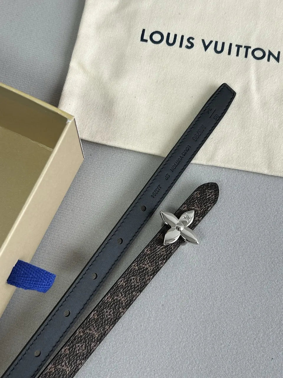monogram Louis Vuitton Flower Belt Brown - Hình 5