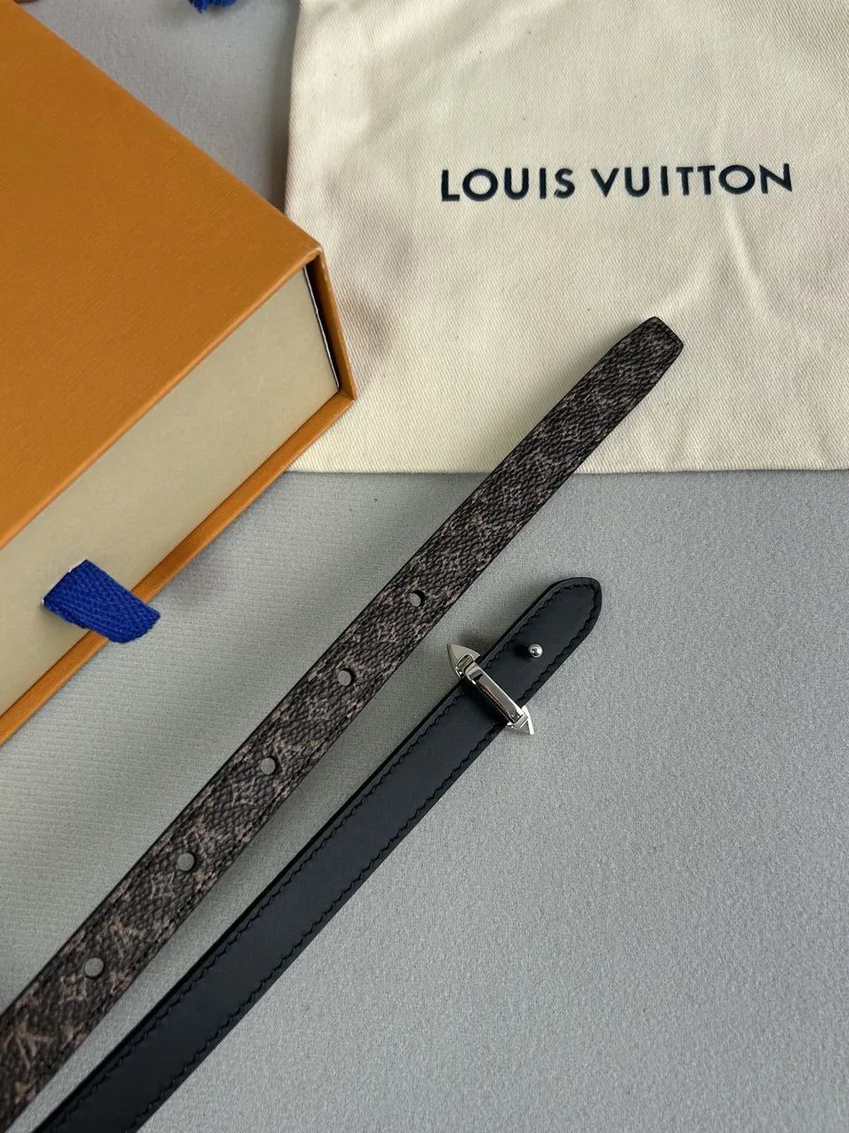 monogram Louis Vuitton Flower Belt Brown - Hình 6
