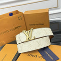 gold Louis Vuitton Cream Monogram Belt