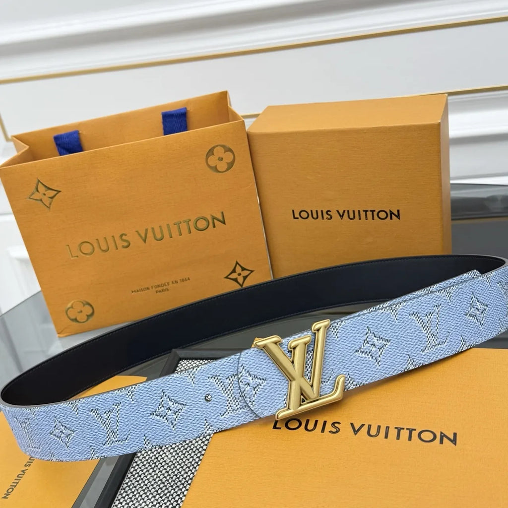 Louis Vuitton Blue Monogram Jacquard Belt - Hình 2