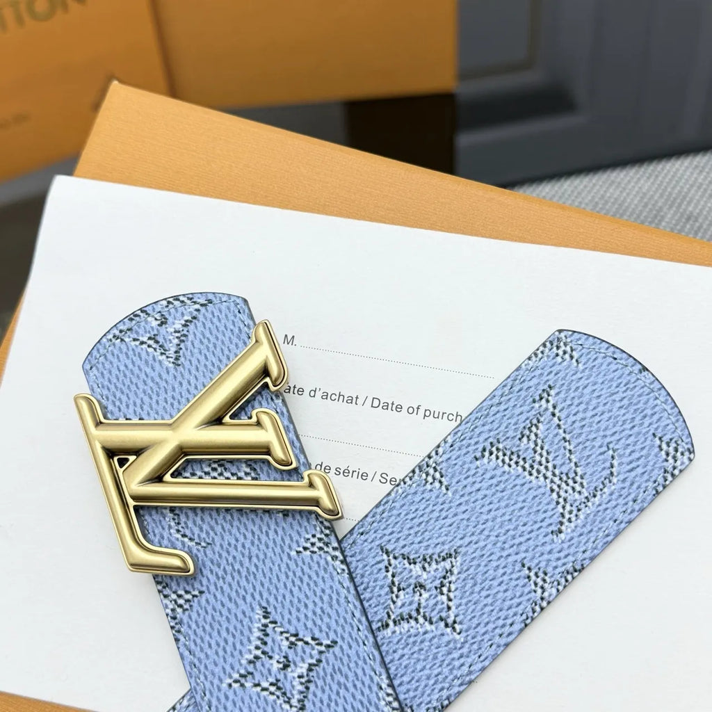 Louis Vuitton Blue Monogram Jacquard Belt - Hình 3