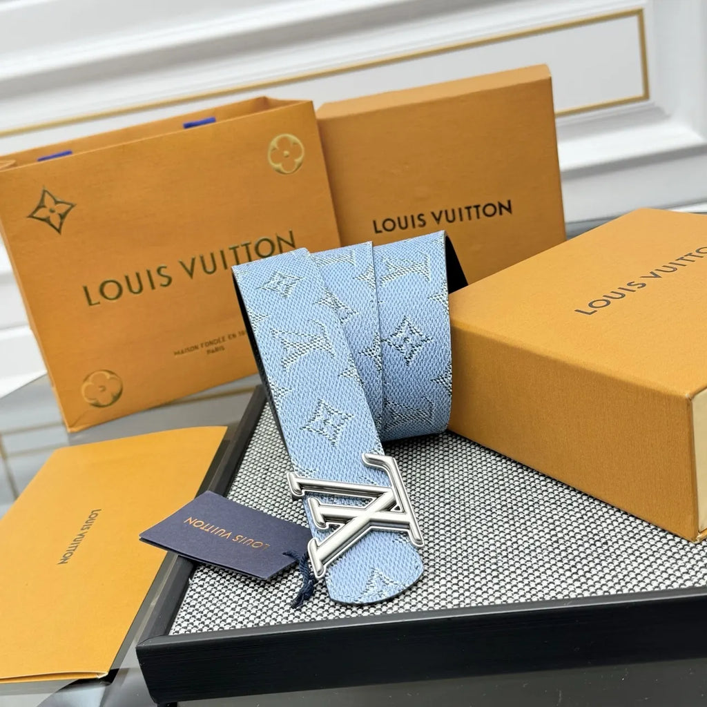 monogram Louis Vuitton Sky Blue Belt - Hình 2