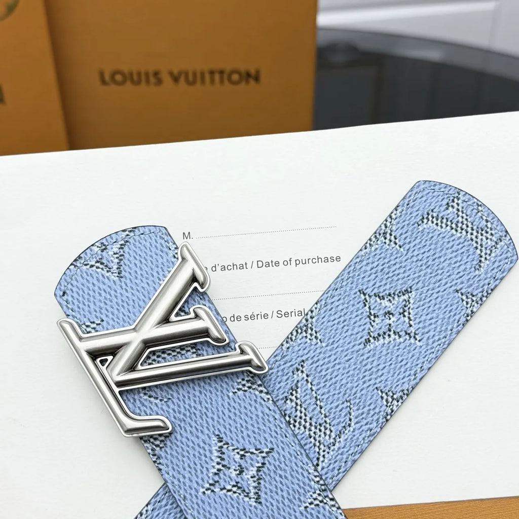 monogram Louis Vuitton Sky Blue Belt - Hình 5