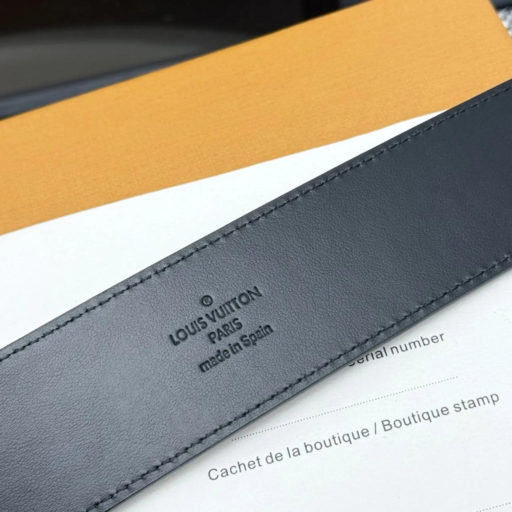 Louis Vuitton Black Epi Leather Belt silver - Hình 7