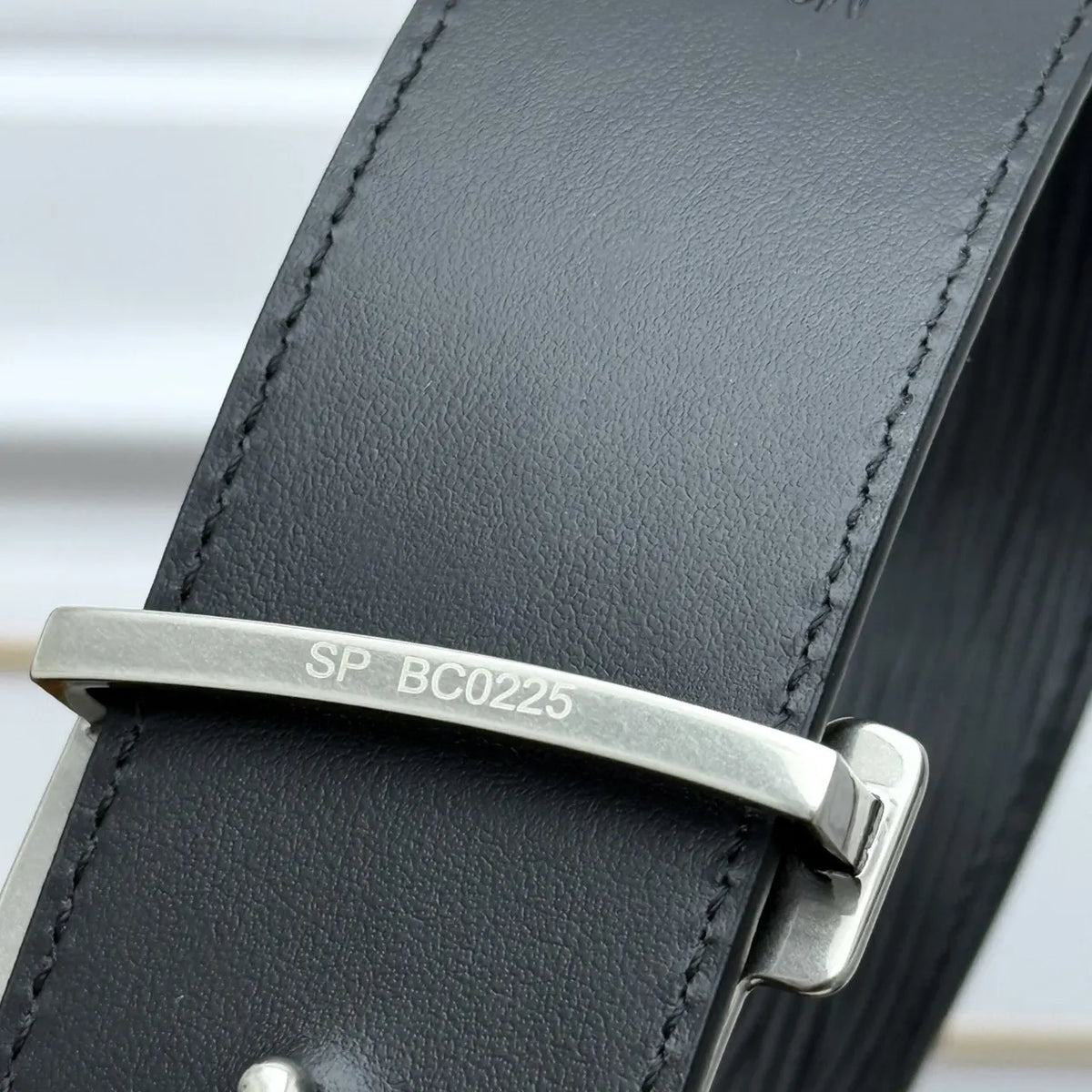 Louis Vuitton Black Epi Leather Belt silver - Hình 8