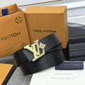 black Louis Vuitton Epi Leather Belt