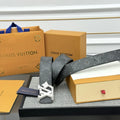 silver Louis Vuitton Grey Monogram Shadow Belt