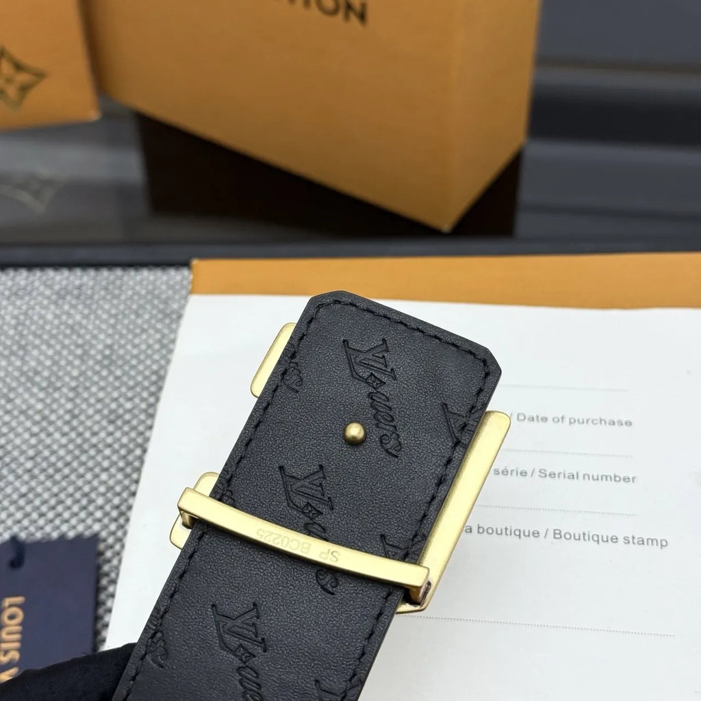 Black Monogram Shadow Belt - Hình 6