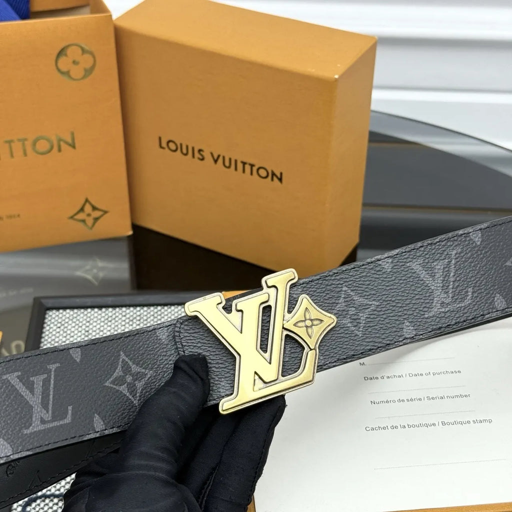 Black Monogram Shadow Belt - Hình 7