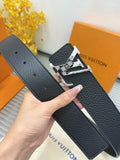 Louis Vuitton Black Pebbled Leather Belt