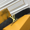 gold Louis Vuitton Damier Black Belt