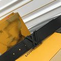matte Louis Vuitton Black Epi Leather Belt
