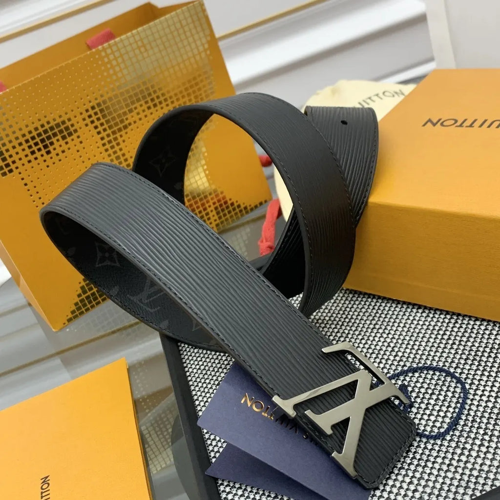 LV Reversible Black Monogram Belt - Hình 4