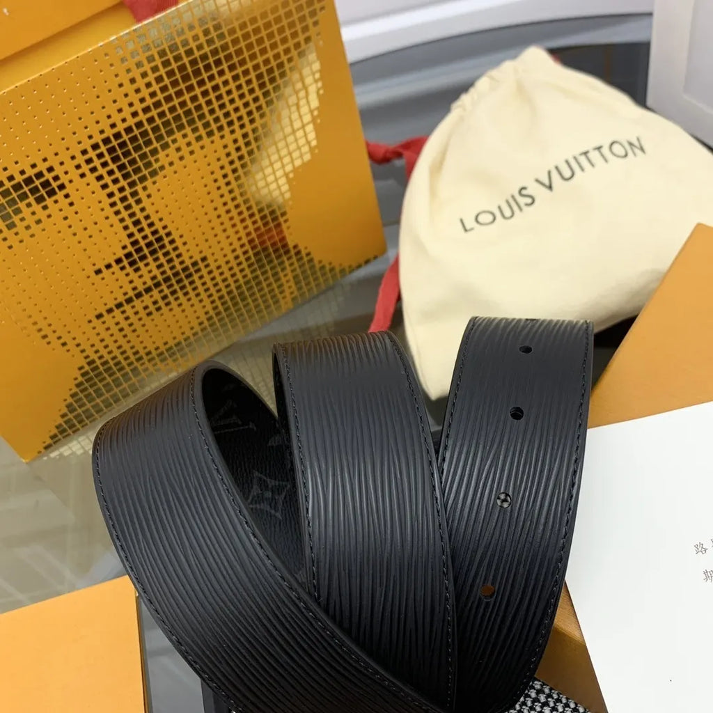 LV Reversible Black Monogram Belt - Hình 5