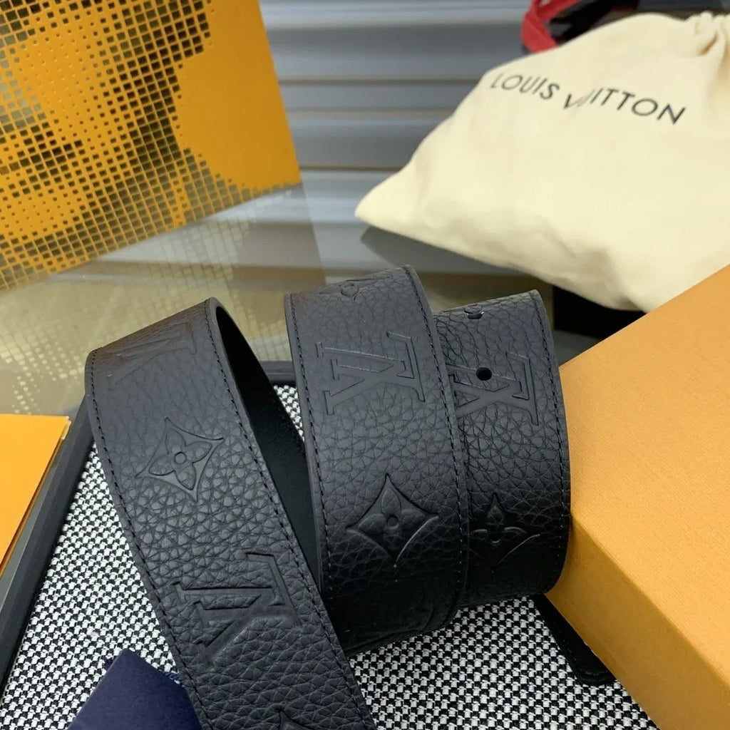 buckle Louis Vuitton Embossed Belt Black - Hình 4
